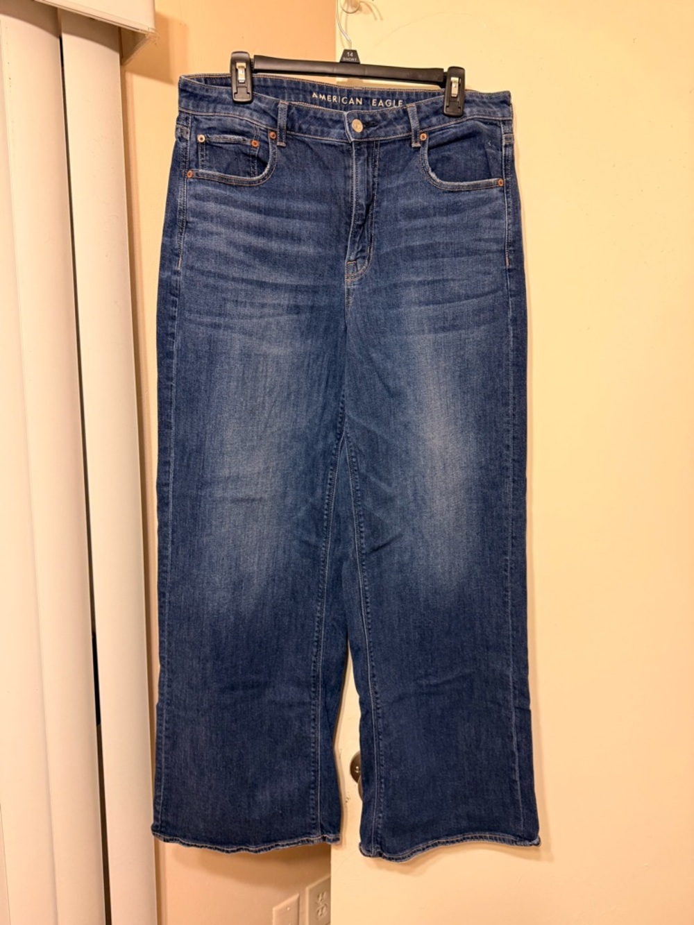 American Eagle Outfitters Women's Wide-Leg Jeans - Indigo Blue Wash